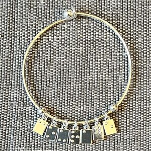 ASHLEY BRIDGET Braille Bangle Bracelet Silver Charm Bracelet
